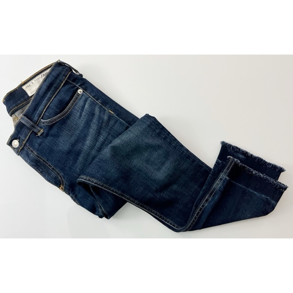 Rag & Bone • Skinny Blue Jeans Raw Hem